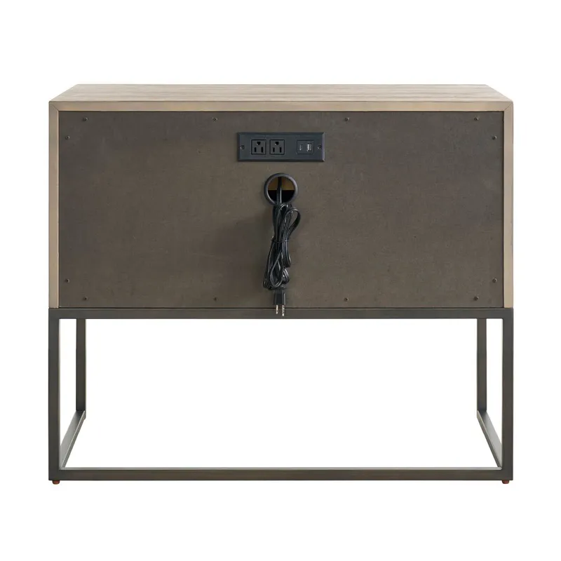 Boulder Metal Base Nightstand - Silo with a white background
