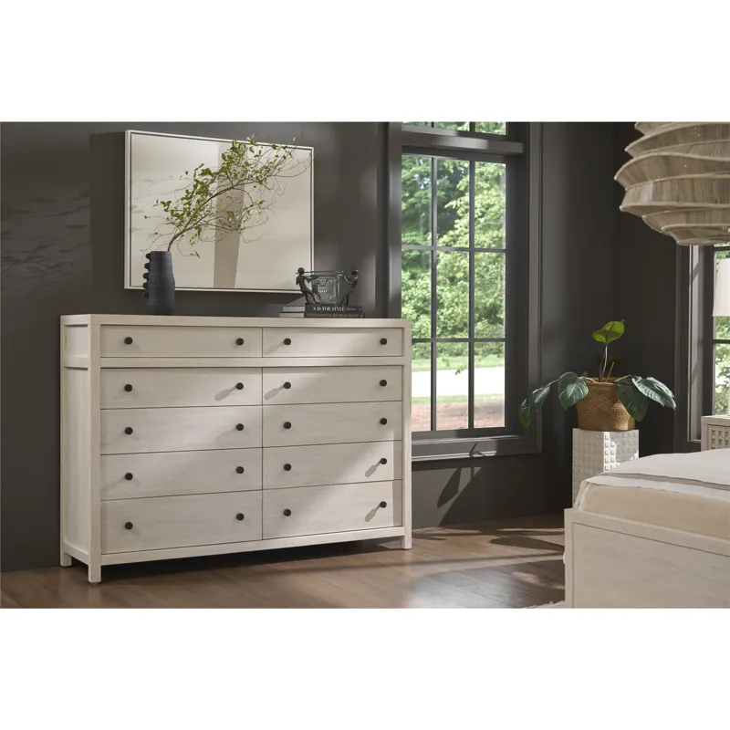 River Rock Ten Drawer Dresser - Multiple item room scene