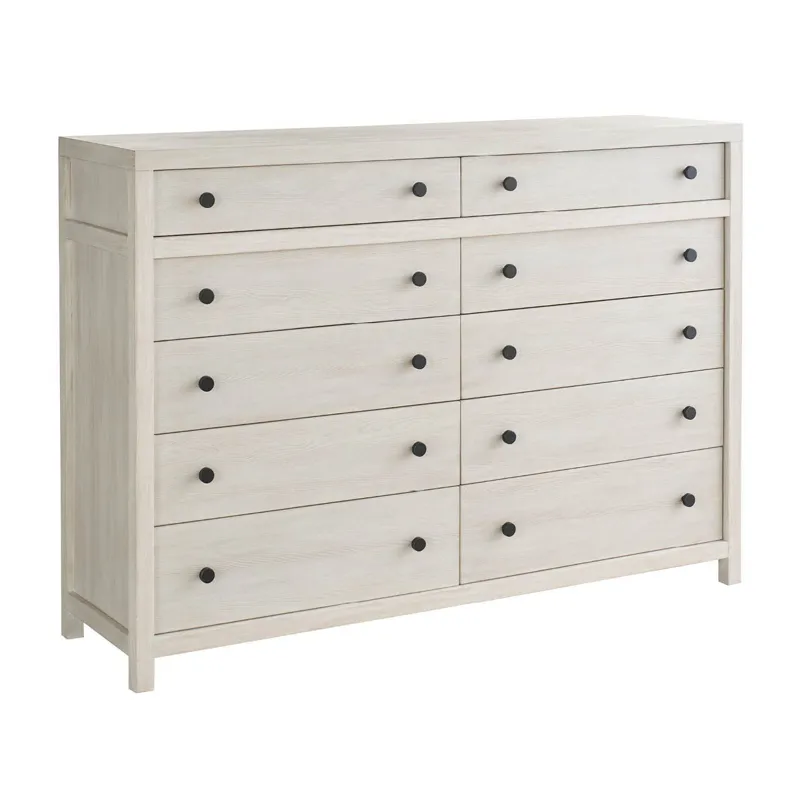 River Rock Ten Drawer Dresser - Silo with a white background