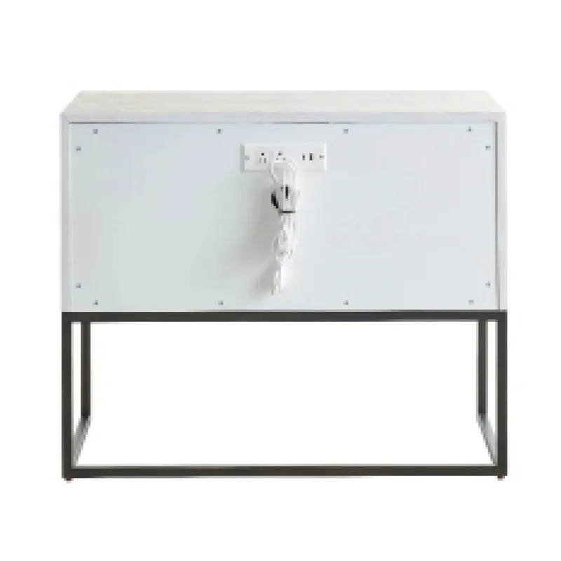 River Rock Metal Base Nightstand