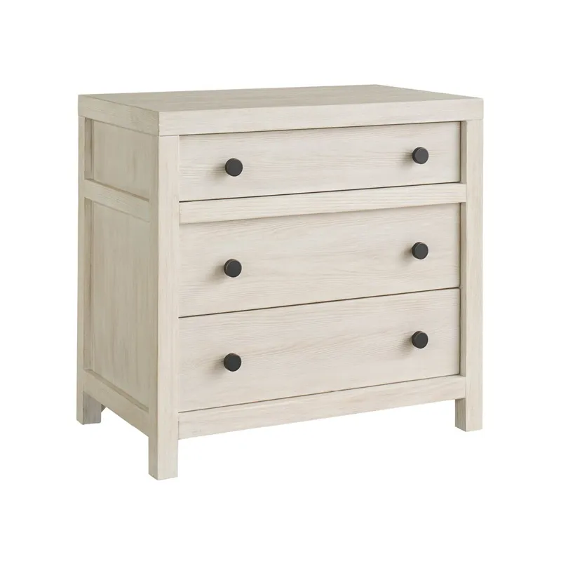 River Rock Three Drawer Nightstand - Silo with a white background