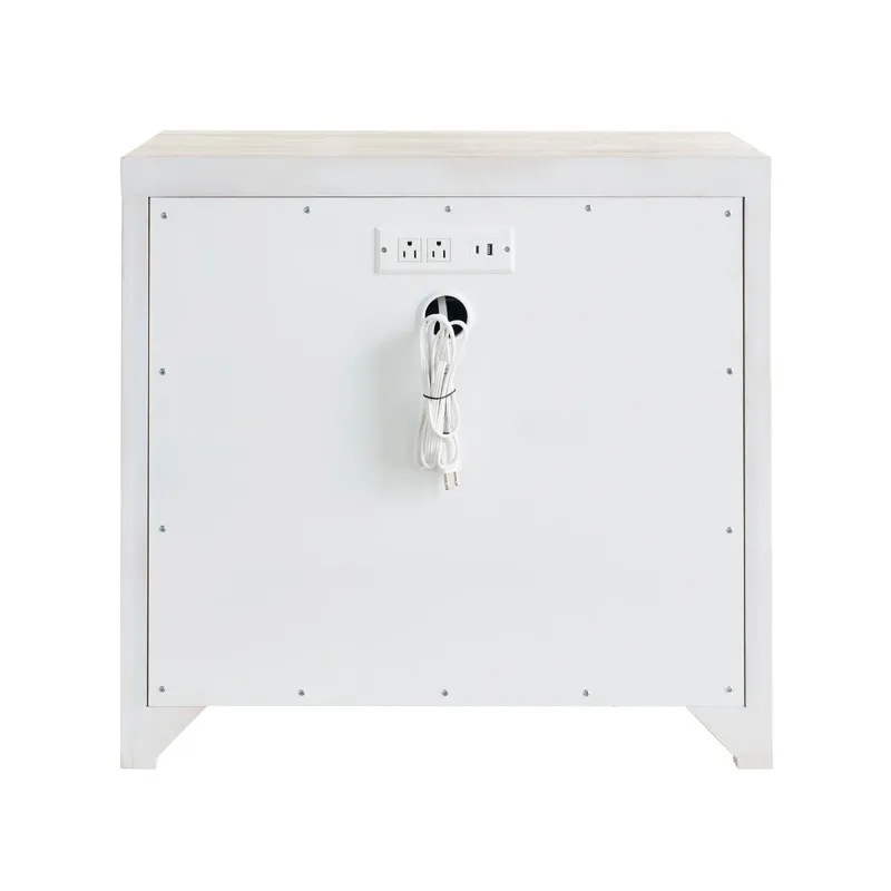 River Rock Three Drawer Nightstand - Silo with a white background