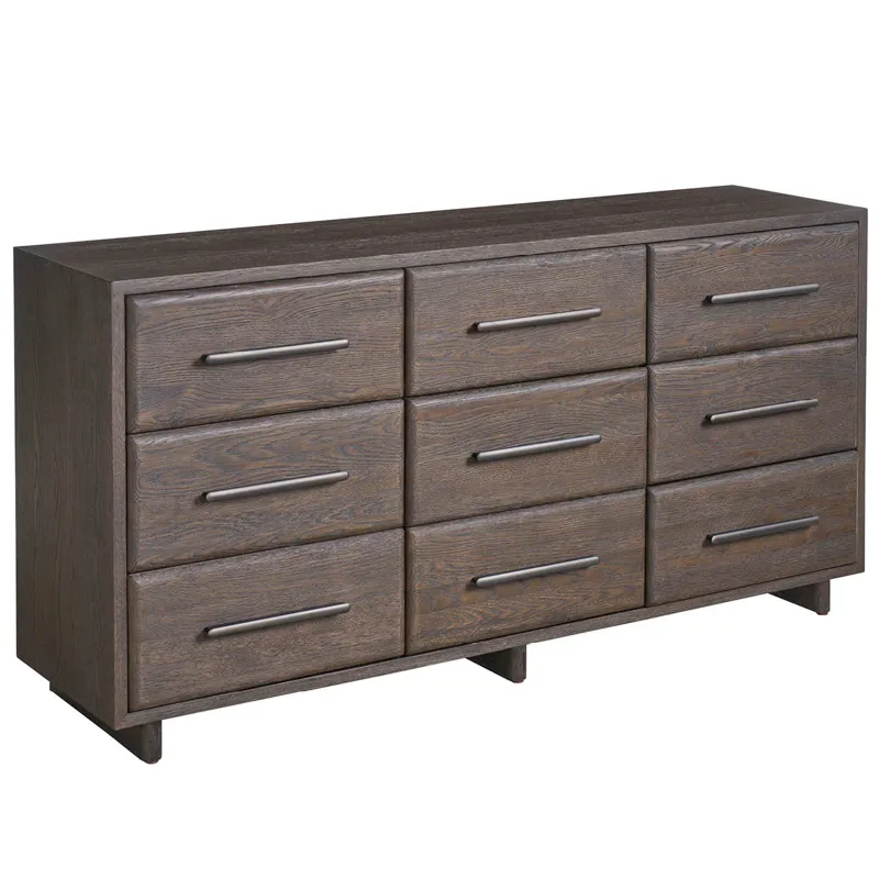 Sable Nine Drawer Dresser - Silo with a white background