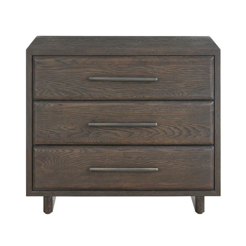 Sable Three Drawer Nightstand - Silo with a white background