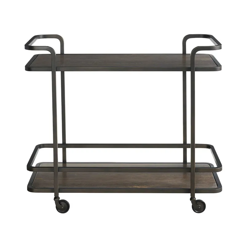 Modern Smoked Bronze Bar Cart