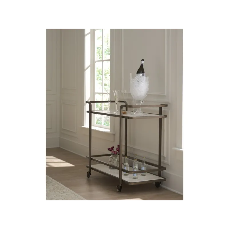 Modern Aged Gold Bar Cart