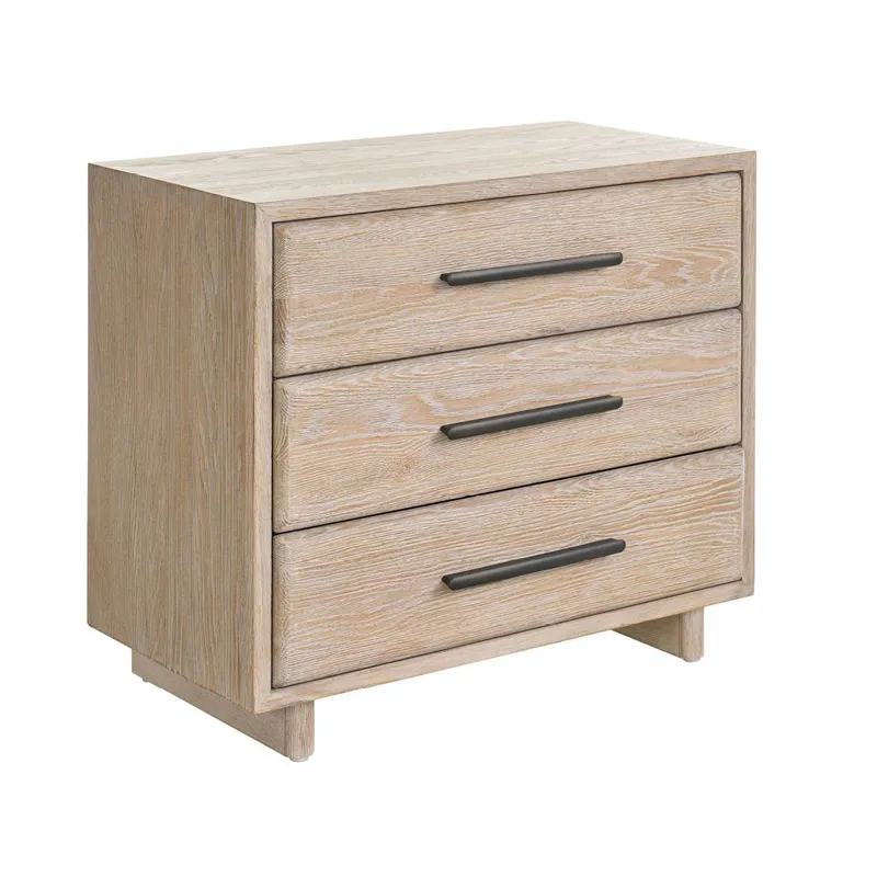 Desert Three Drawer Nightstand - Silo with a white background