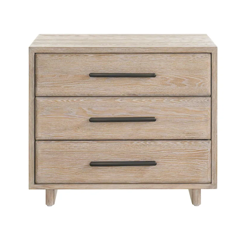 Desert Three Drawer Nightstand - Silo with a white background
