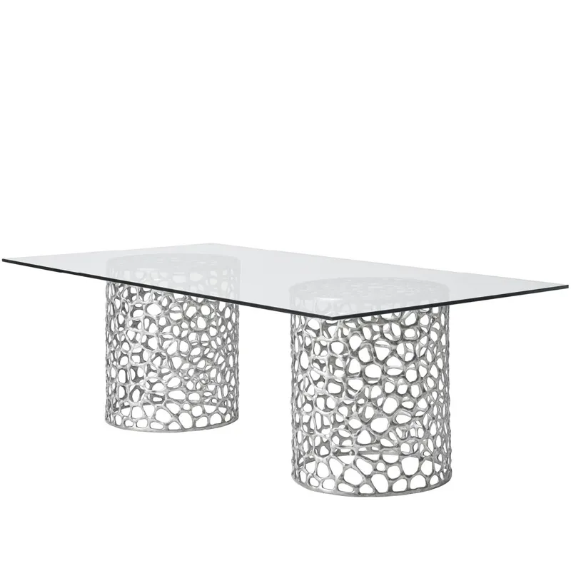 Coral Rectangle Dining Table - Silo with a white background