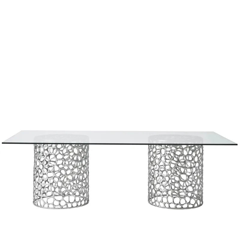 Coral Rectangle Dining Table - Silo with a white background