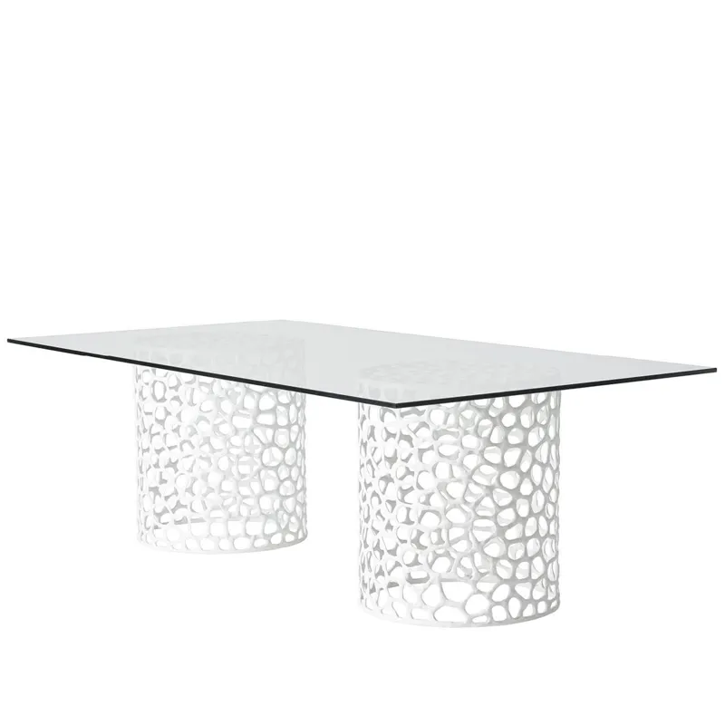 Coral Rectangle Dining Table - Silo with a white background