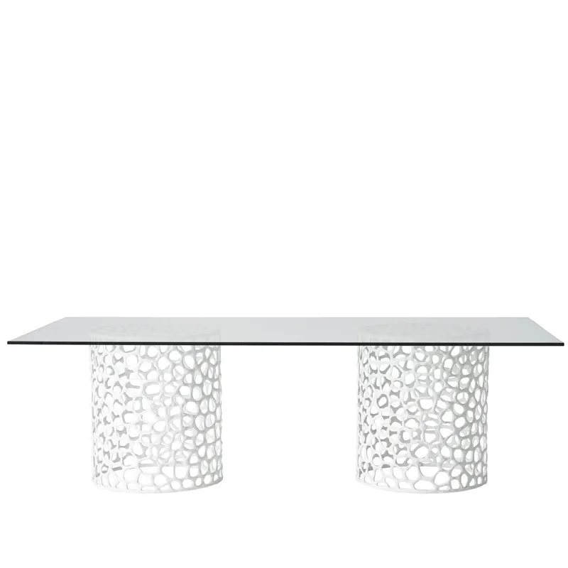 Coral Rectangle Dining Table - Silo with a white background