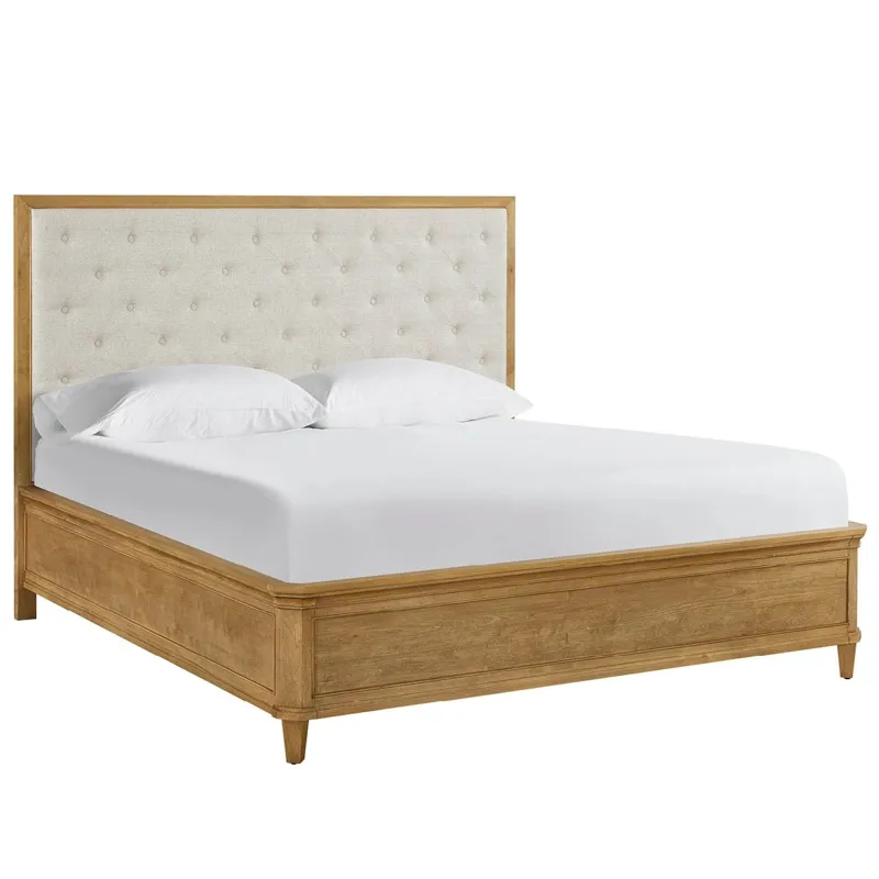 Brindle Upholstered Bed Queen - Silo with a white background