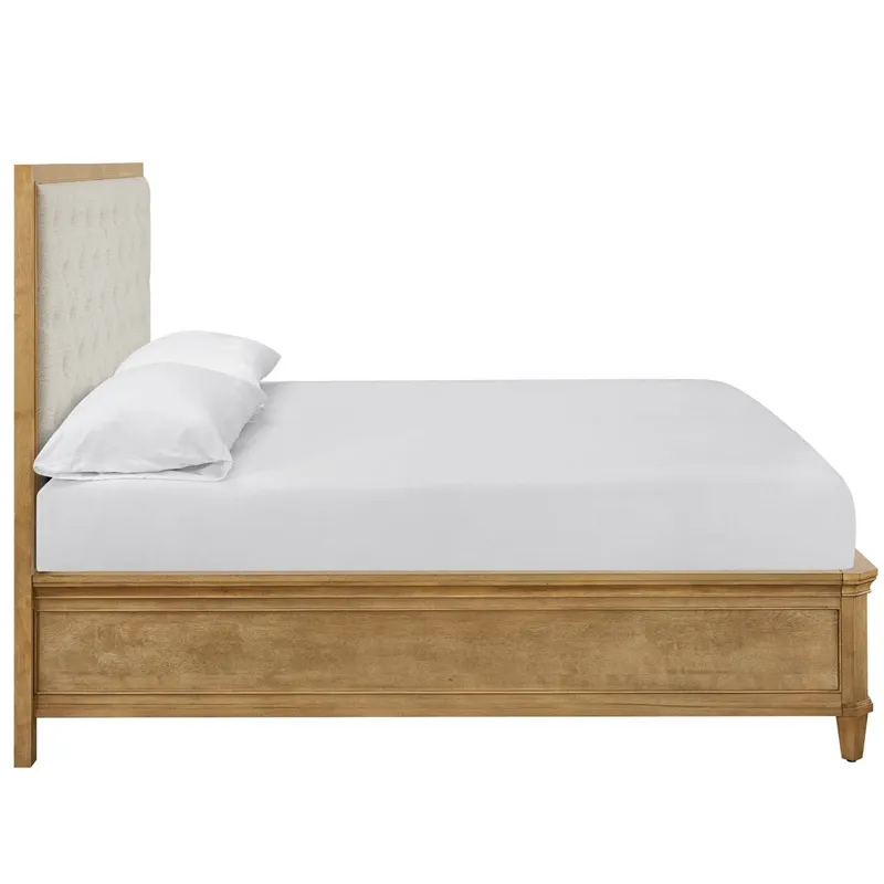 Brindle Upholstered Bed Queen - Silo with a white background