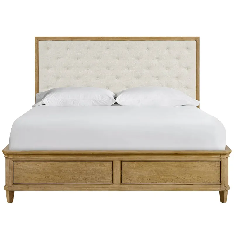 Brindle Upholstered Storage Bed Queen - Silo with a white background