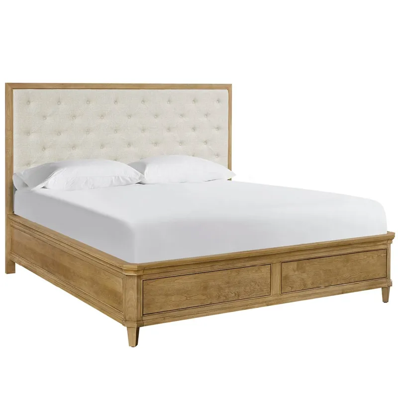 Brindle Upholstered Storage Bed Queen - Silo with a white background