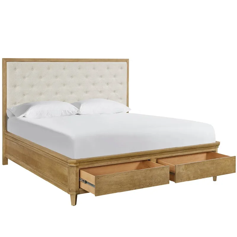 Brindle Upholstered Storage Bed Queen - Silo with a white background