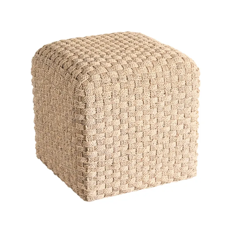 Woven Pouf - Silo with a white background