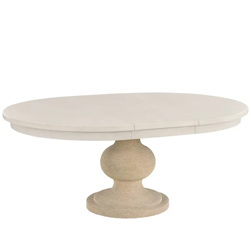 Willow Wrapped Dining Table - Silo with a white background