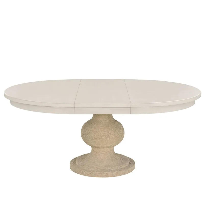 Willow Wrapped Dining Table - Silo with a white background