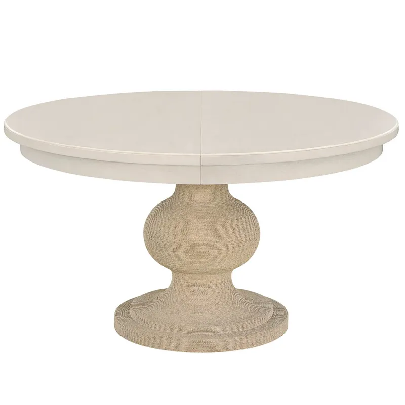 Willow Wrapped Dining Table - Silo with a white background