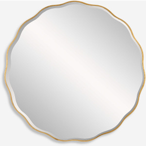 Aneta Large Round Mirror, Gold