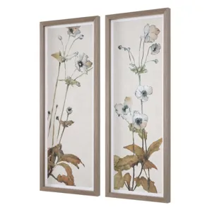 Garden Study Framed Floral Prints, S/2