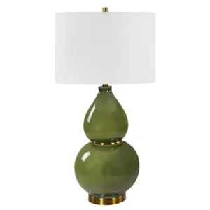 Gourd Table Lamp, Green