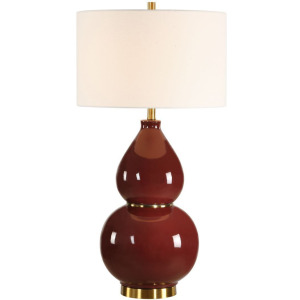 Gourd Table Lamp, Burgundy