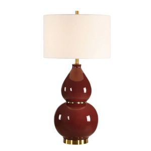Gourd Table Lamp, Burgundy