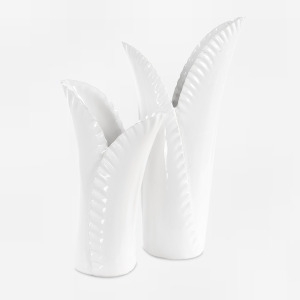 Leafscape White Vases Set/2