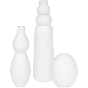 Forma White Ceramic Vases, Set/3