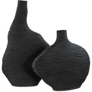 Duostacked Black Vases Set/2