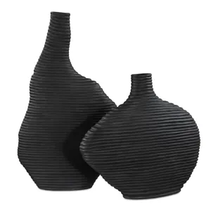 Duostacked Black Vases Set/2