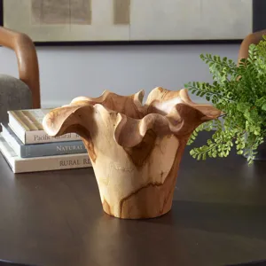 Teak Flow Natural Outdoor Bowl