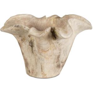 Teak Flow White Wash Outdoor Bowl