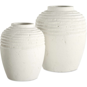 Luna Ridge White Ceramic Vases Set/2