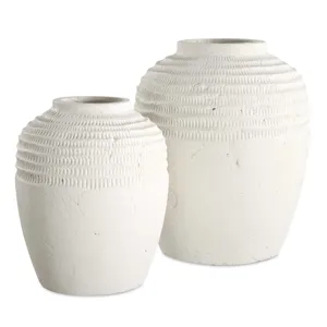Luna Ridge White Ceramic Vases Set/2