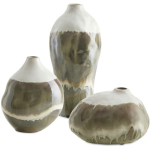 Earthflow Glazed Outdoor Vases Set/3