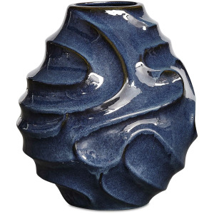Helix Swirl Blue Outdoor Vase