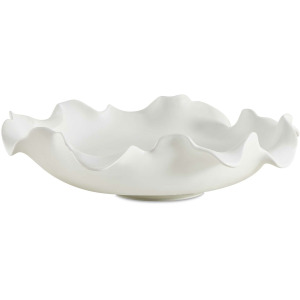 Wave Crest White Outdoor Bowl