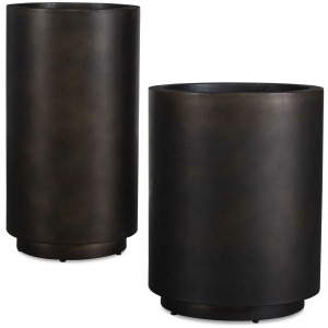 Volcan Matte Bronze Outdoor Planters Set/2