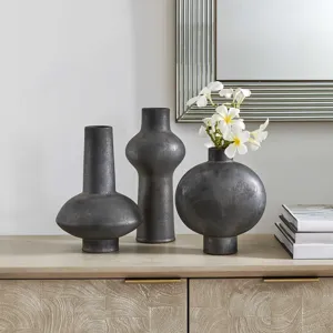 Charcoal Bloom Indoor-Outdoor Vases Set/3