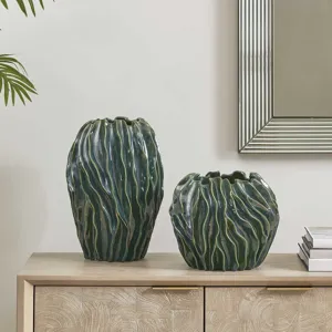 Veridian Ridge Indoor-Outdoor Vases Set/2
