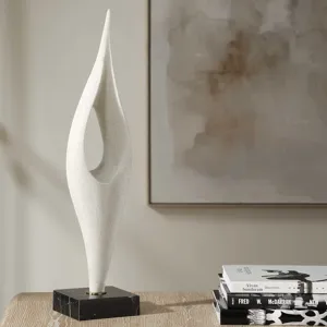 Fluid Drop White Stone Sculpture