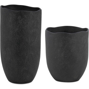 Komorebi Indoor-Outdoor Black Vases Set/2