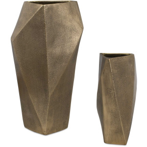 GeoForm Indoor-Outdoor Brass Vases Set/2