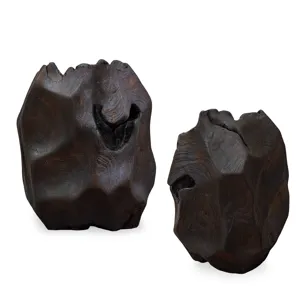 Ember Root Teak Sculpture, Set/2