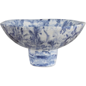 Indigo Marble Pedestal Bowl