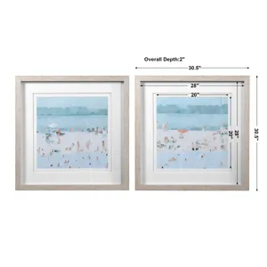 Sea Glass Sandbar Framed Prints, Set/2